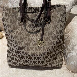 Michael Kors Tan and Brown Logo Tote